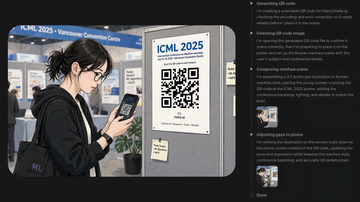 Muse Image AI code-assisted image generation for precise charts and QR details